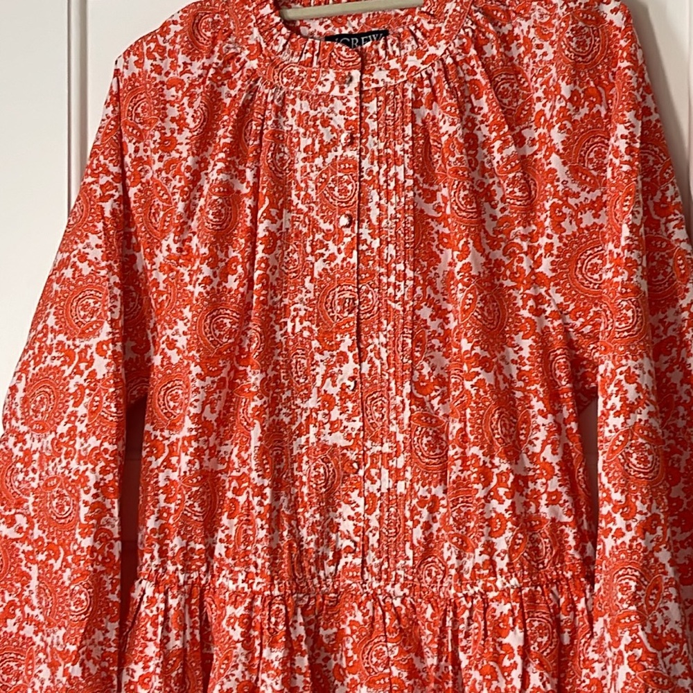 J.Crew Tall ruffle-collar mini dress in cotton poplin floral bouquet BP870 - Picture 8 of 12